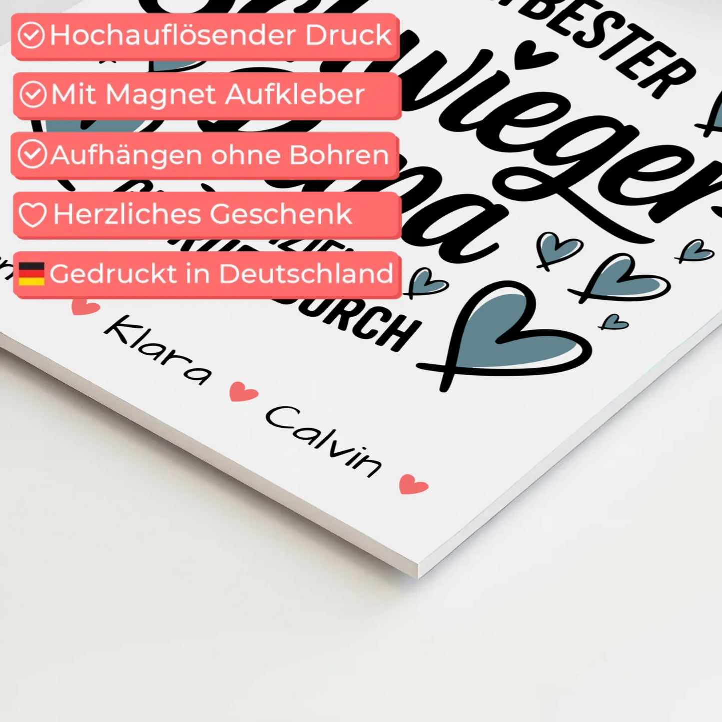 Fotoboard Poster Magnetisch Geschenk Fotocollage Schwiegerpapa Weltbester Schwiegerpapa Offiziell Geprüft Durch