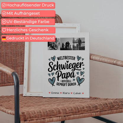 Wandbild Fotocollage Geschenk Fotocollage Schwiegerpapa Weltbester Schwiegerpapa Offiziell Geprüft Durch 5