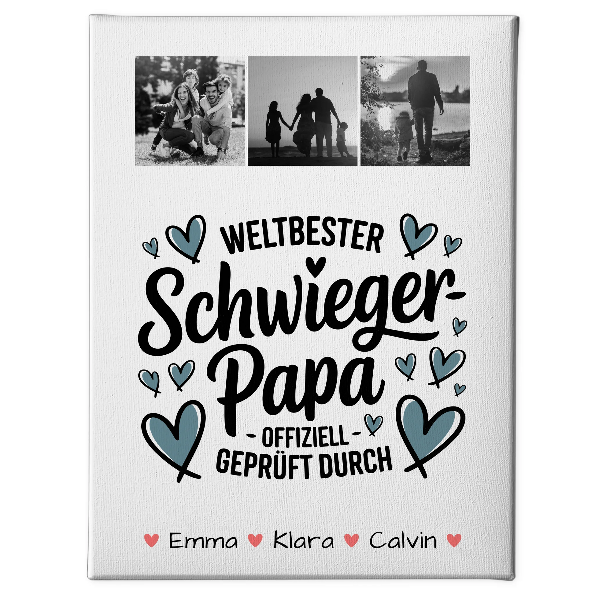 Wandbild Fotocollage Geschenk Fotocollage Schwiegerpapa Weltbester Schwiegerpapa Offiziell Geprüft Durch 1
