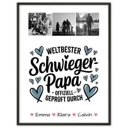 Karten Poster Personalisiert Geschenk Fotocollage Schwiegerpapa Weltbester Schwiegerpapa Offiziell Geprüft Durch