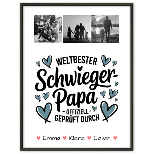 Karten Poster Personalisiert Geschenk Fotocollage Schwiegerpapa Weltbester Schwiegerpapa Offiziell Geprüft Durch