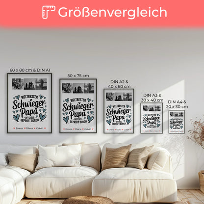 Karten Poster Personalisiert Geschenk Fotocollage Schwiegerpapa Weltbester Schwiegerpapa Offiziell Geprüft Durch