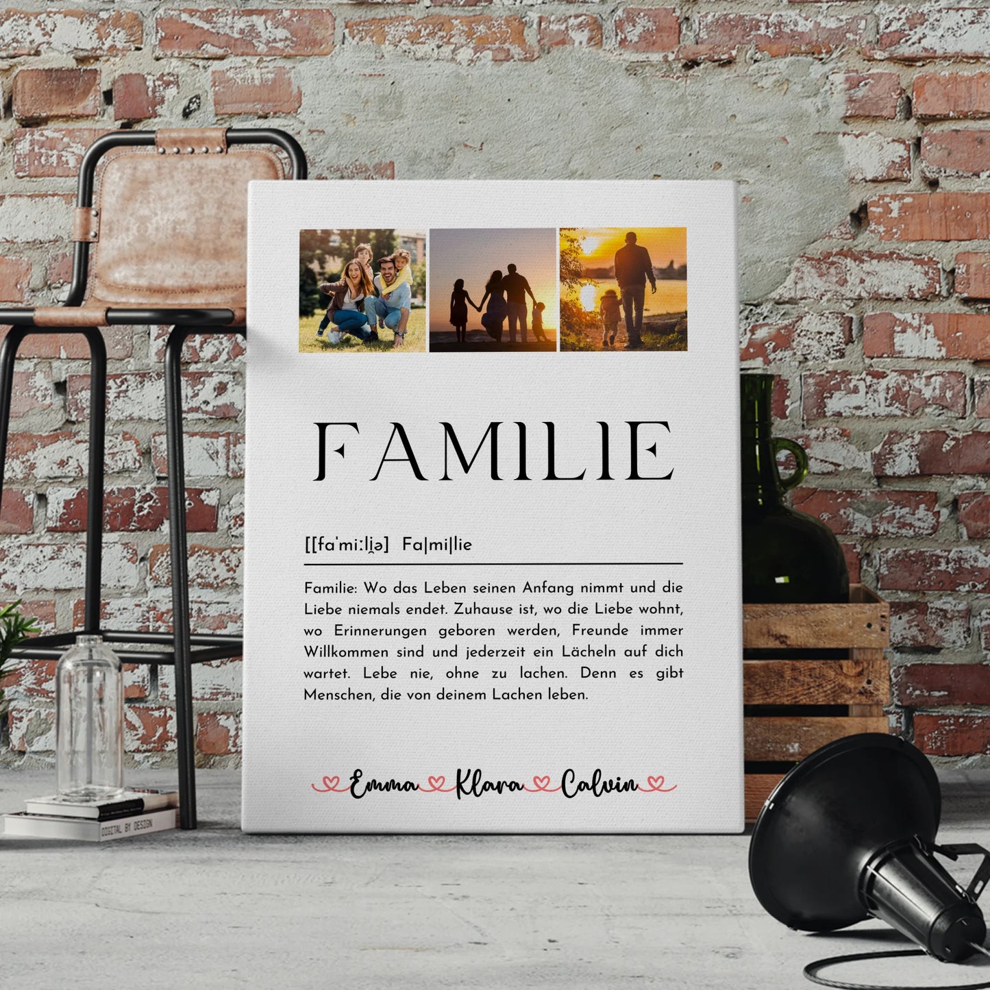 Personalisierte Fotoleinwand mit Fotocollage Familie Definition Familie für einzigartige Geschenke 4