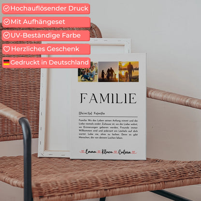Personalisierte Fotoleinwand mit Fotocollage Familie Definition Familie für einzigartige Geschenke 5