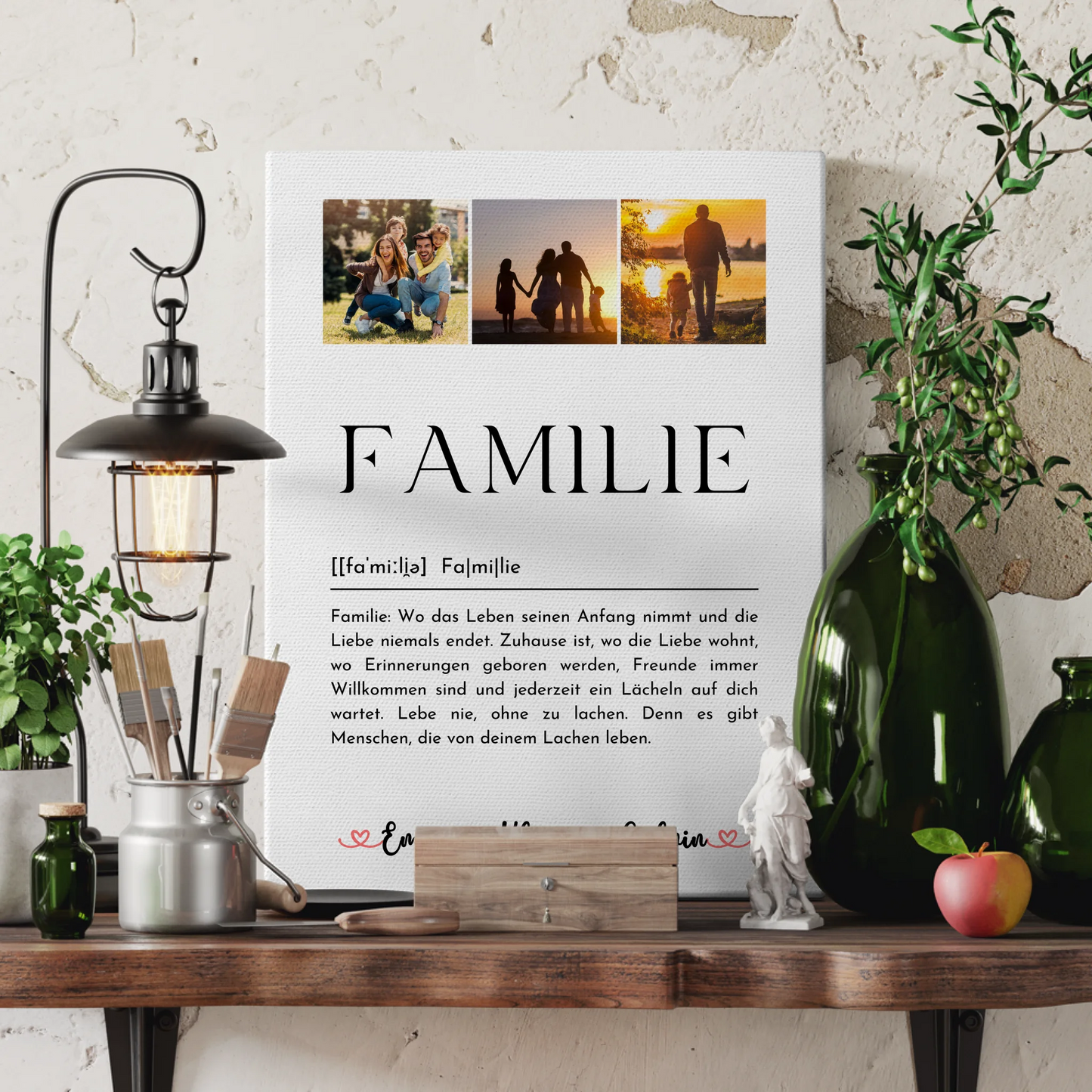 Personalisierte Fotoleinwand mit Fotocollage Familie Definition Familie für einzigartige Geschenke 3
