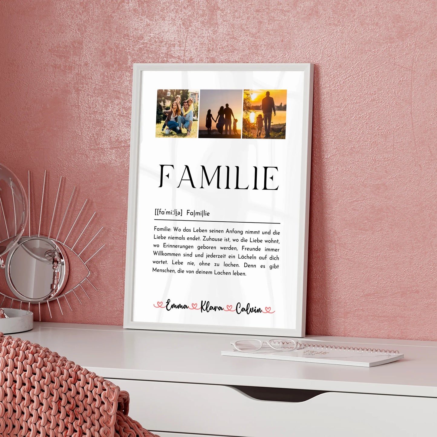 Poster Namen Familie Fotocollage Familie Definition Familie personalisierte Geschenke Familie
