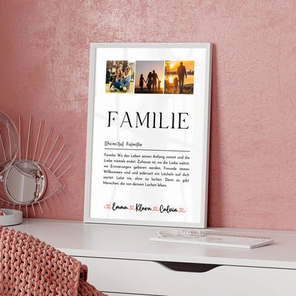 Poster Namen Familie Fotocollage Familie Definition Familie personalisierte Geschenke Familie