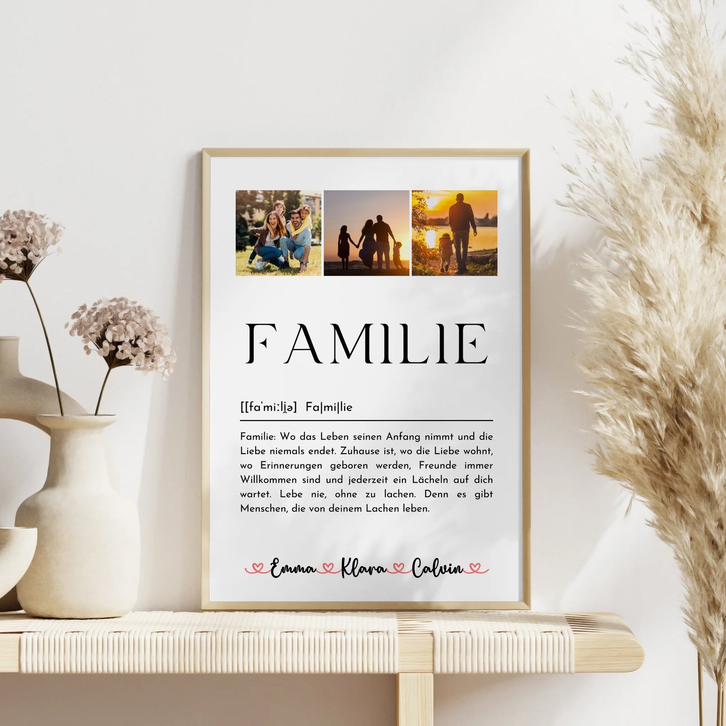Poster Namen Familie Fotocollage Familie Definition Familie personalisierte Geschenke Familie