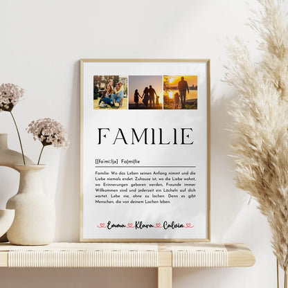 Poster Namen Familie Fotocollage Familie Definition Familie personalisierte Geschenke Familie