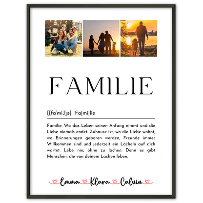 Poster Namen Familie Fotocollage Familie Definition Familie personalisierte Geschenke Familie