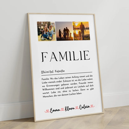 Poster Namen Familie Fotocollage Familie Definition Familie personalisierte Geschenke Familie