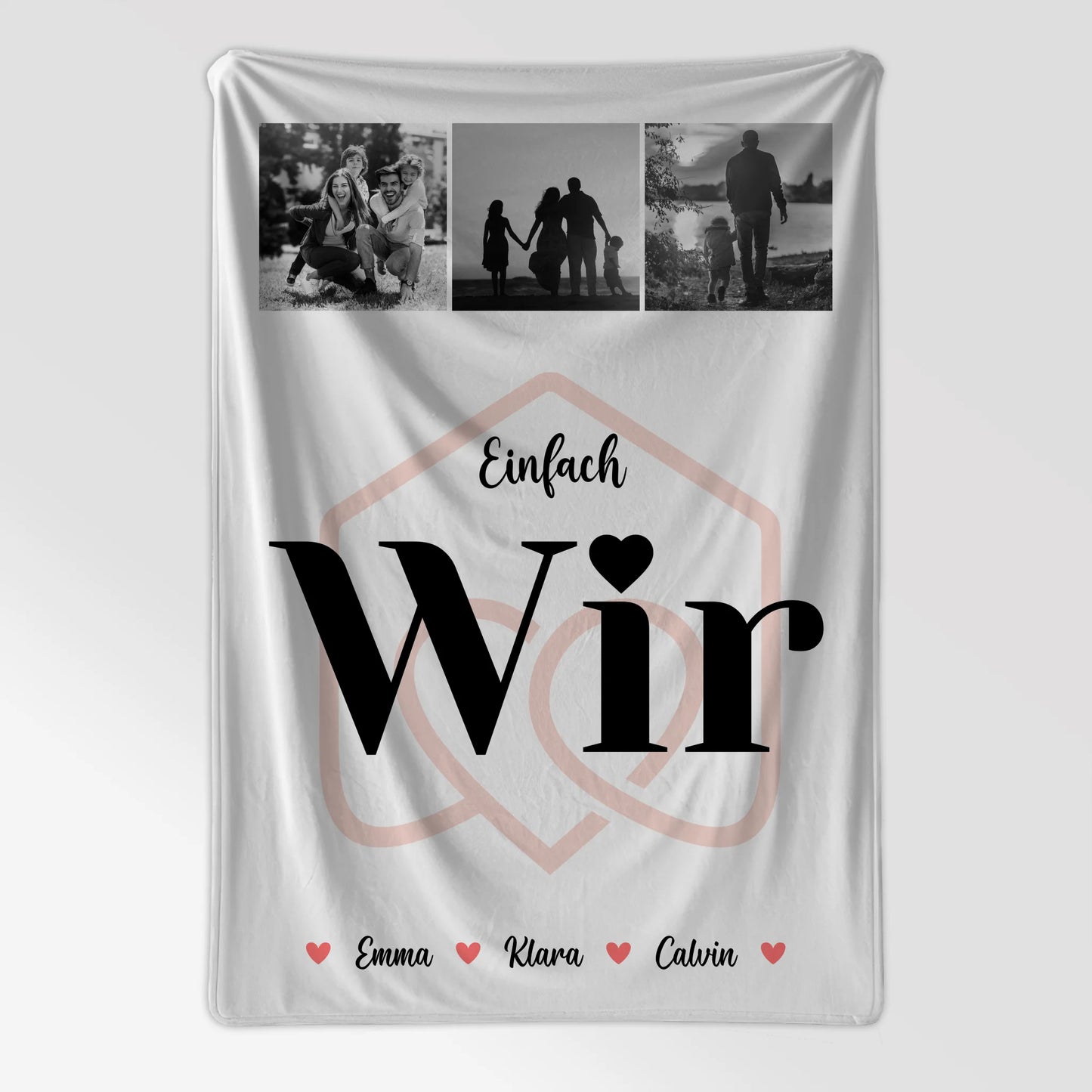 Decke Mit Namen Fotocollage für Familie Einfach Wir personalisierte Geschenke Familie 7