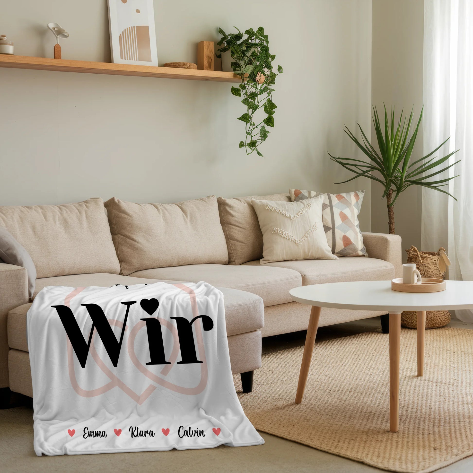 Decke Mit Namen Fotocollage für Familie Einfach Wir personalisierte Geschenke Familie 4