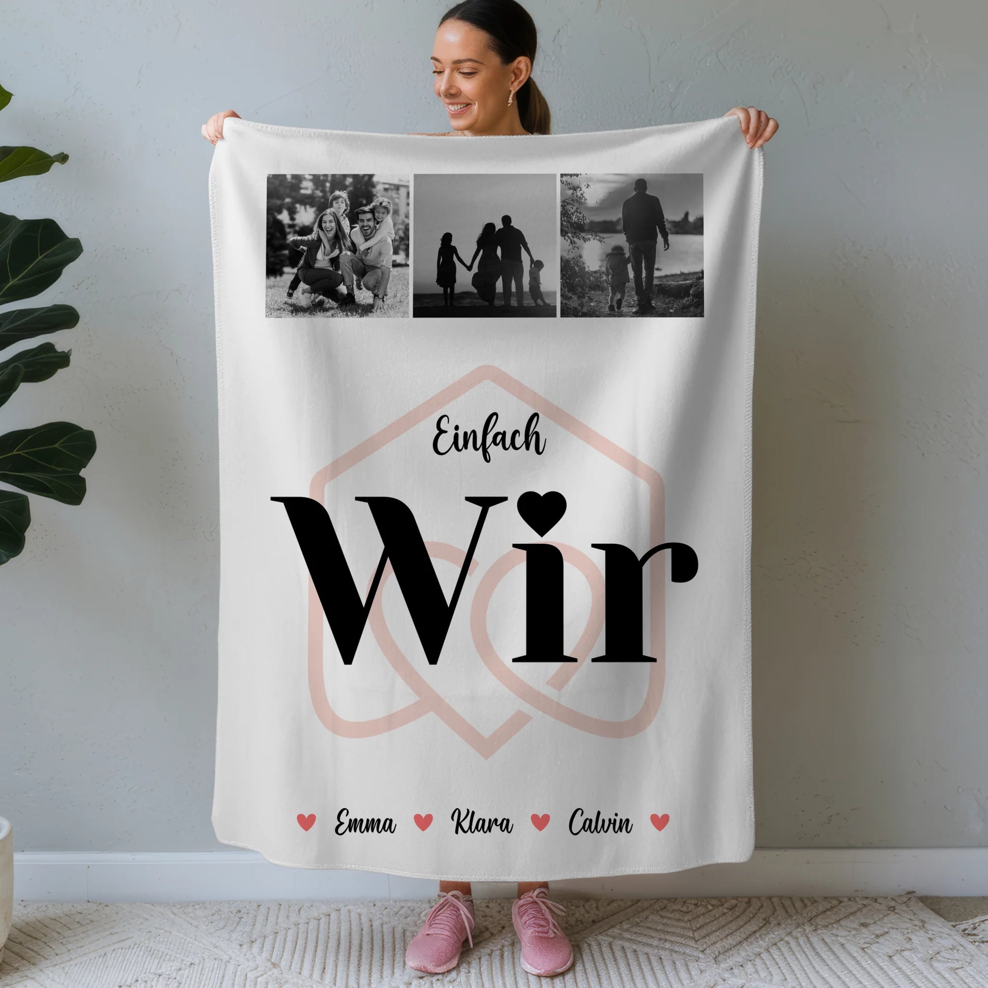 Decke Mit Namen Fotocollage für Familie Einfach Wir personalisierte Geschenke Familie 1