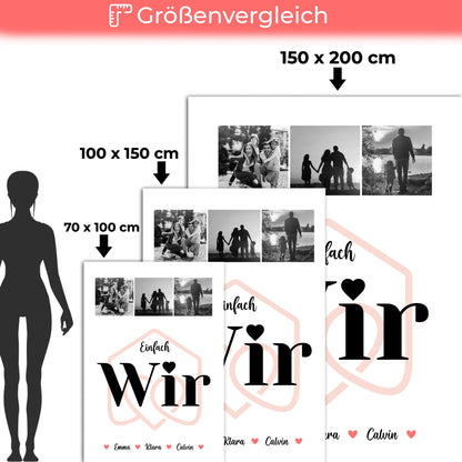 Decke Mit Namen Fotocollage für Familie Einfach Wir personalisierte Geschenke Familie 5