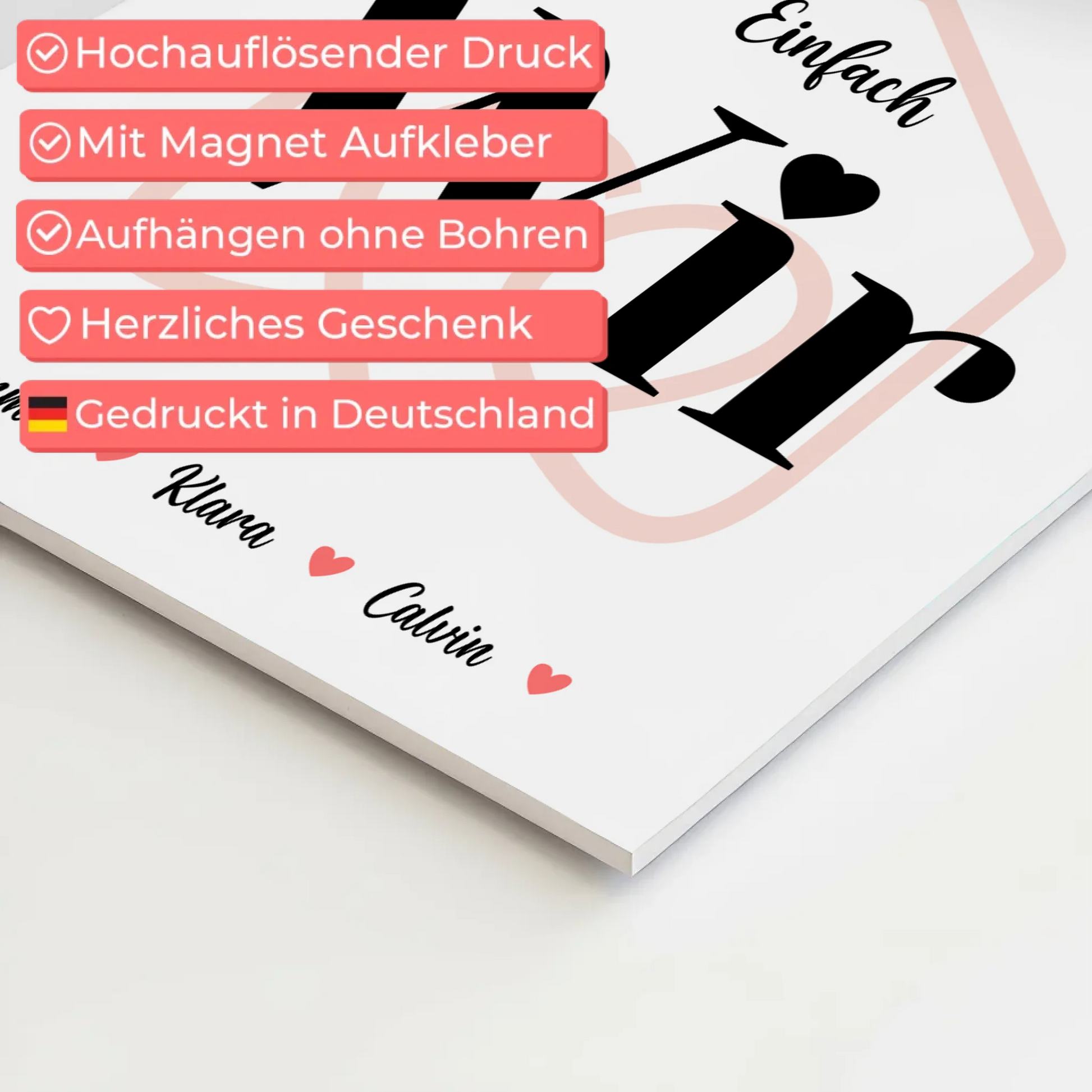 Familienbild Personalisiert Fotoboard Fotocollage für Familie Einfach Wir Geschenkidee Poster Leinwand Tasse 10