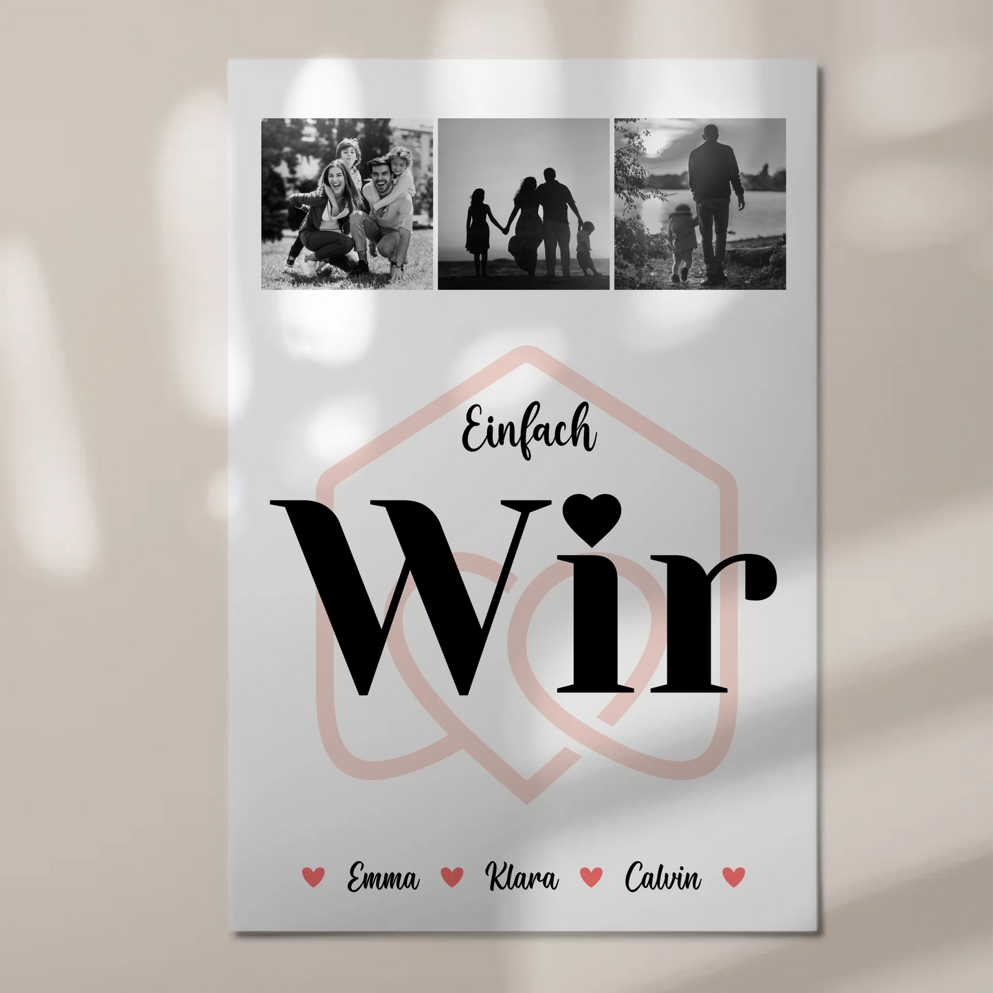 Familienbild Personalisiert Fotoboard Fotocollage für Familie Einfach Wir Geschenkidee Poster Leinwand Tasse