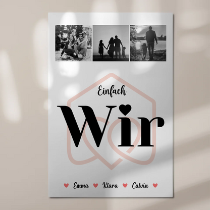 Familienbild Personalisiert Fotoboard Fotocollage für Familie Einfach Wir Geschenkidee Poster Leinwand Tasse