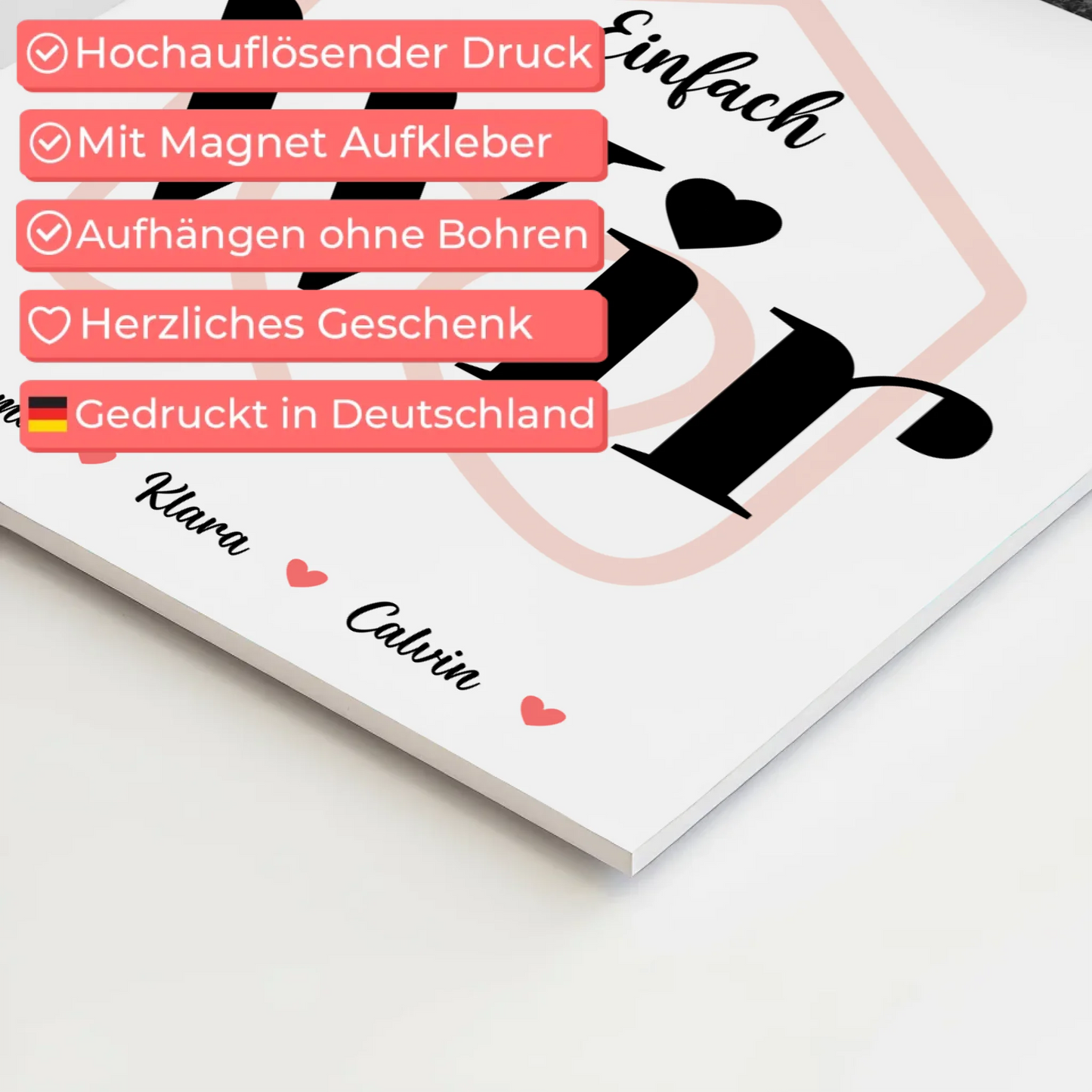 Familienbild Personalisiert Fotoboard Fotocollage für Familie Einfach Wir Geschenkidee Poster Leinwand Tasse