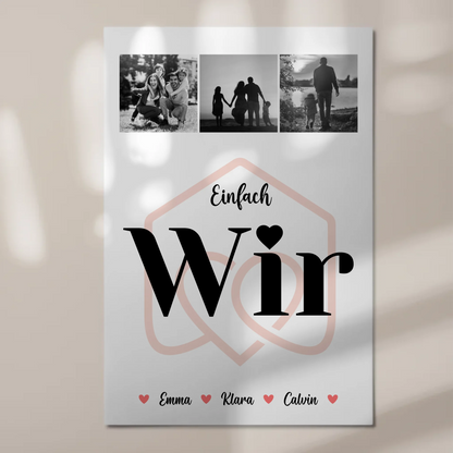 Familienbild Personalisiert Fotoboard Fotocollage für Familie Einfach Wir Geschenkidee Poster Leinwand Tasse