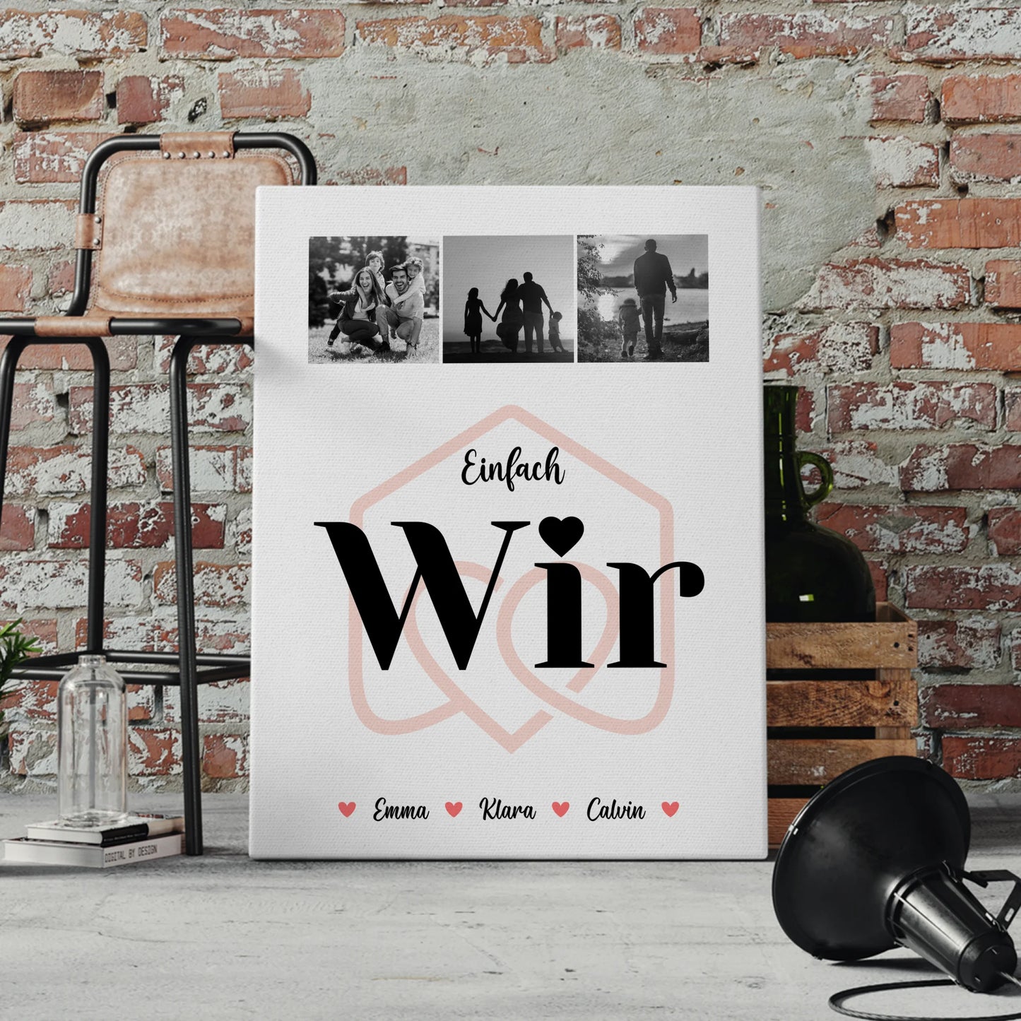 Familienbild Personalisiert Fotocollage für Familie Einfach Wir - Individuelle Geschenke für die Familie 4