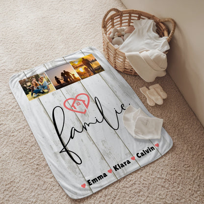Personalisierte Decke Mit Namen Familie Fotocollage Familiengeschenk 2