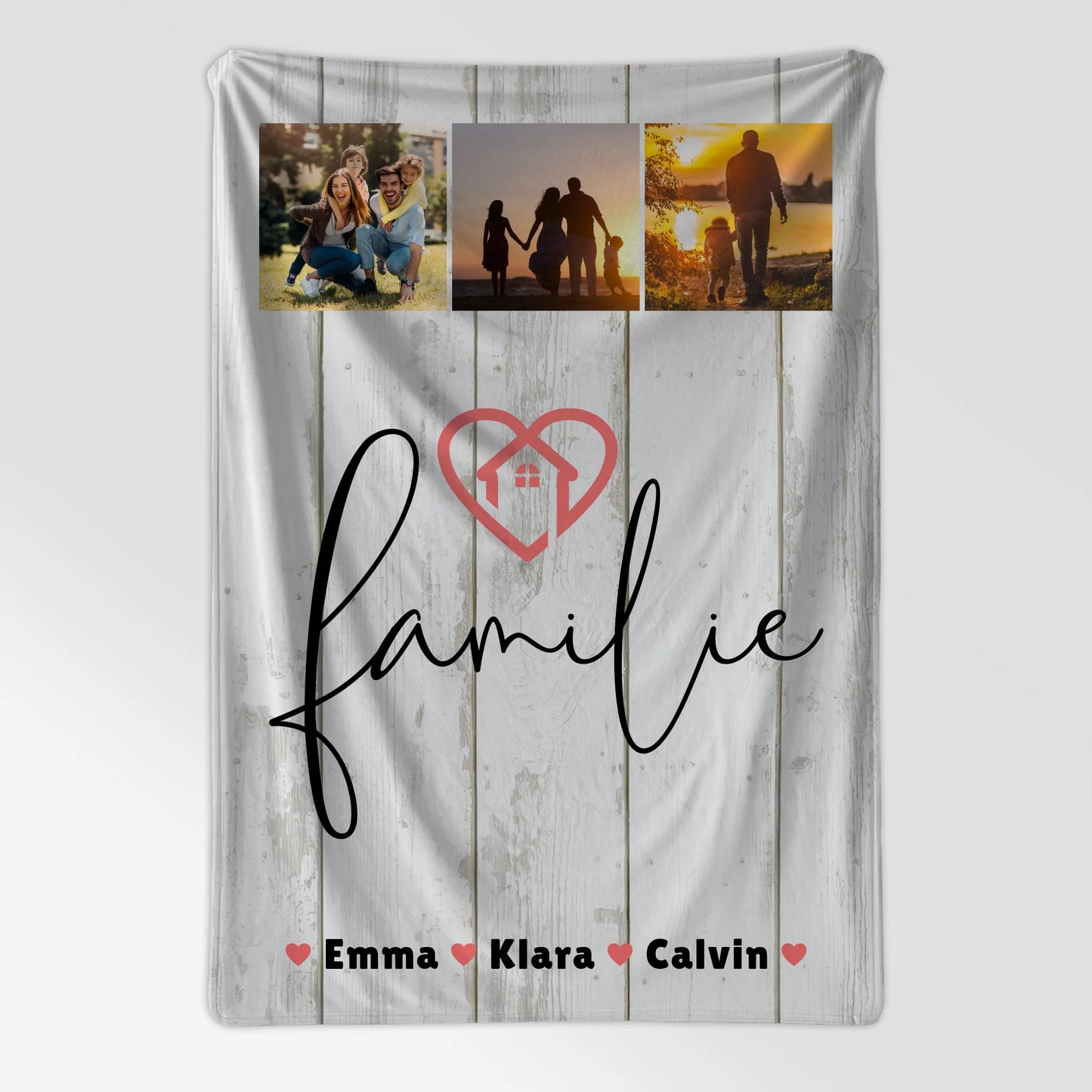 Personalisierte Decke Mit Namen Familie Fotocollage Familiengeschenk 7