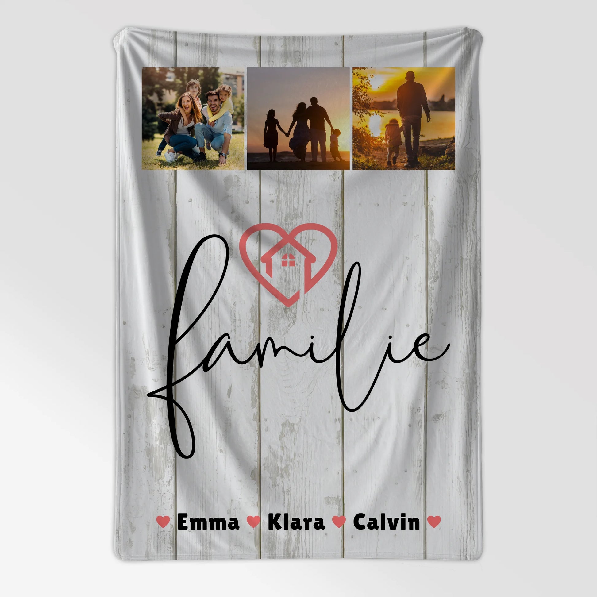 Personalisierte Decke Mit Namen Familie Fotocollage Familiengeschenk 7