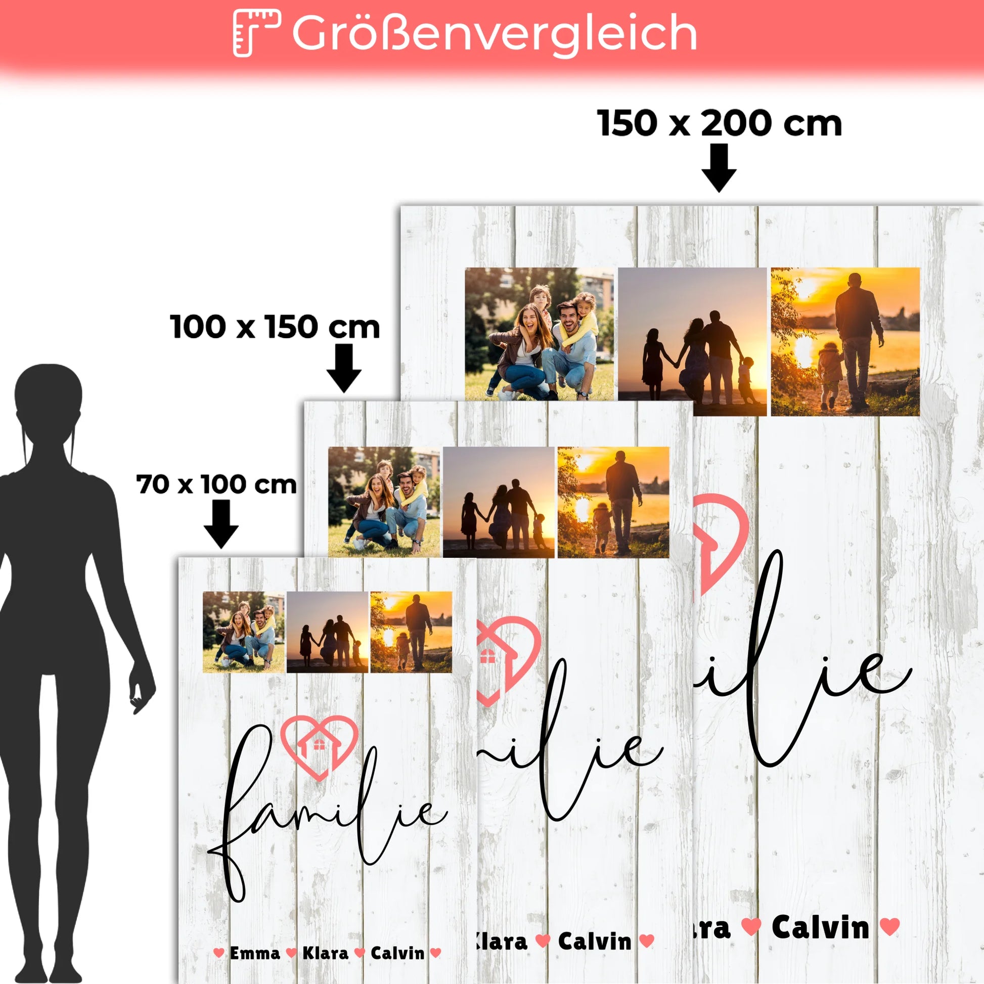 Personalisierte Decke Mit Namen Familie Fotocollage Familiengeschenk 5