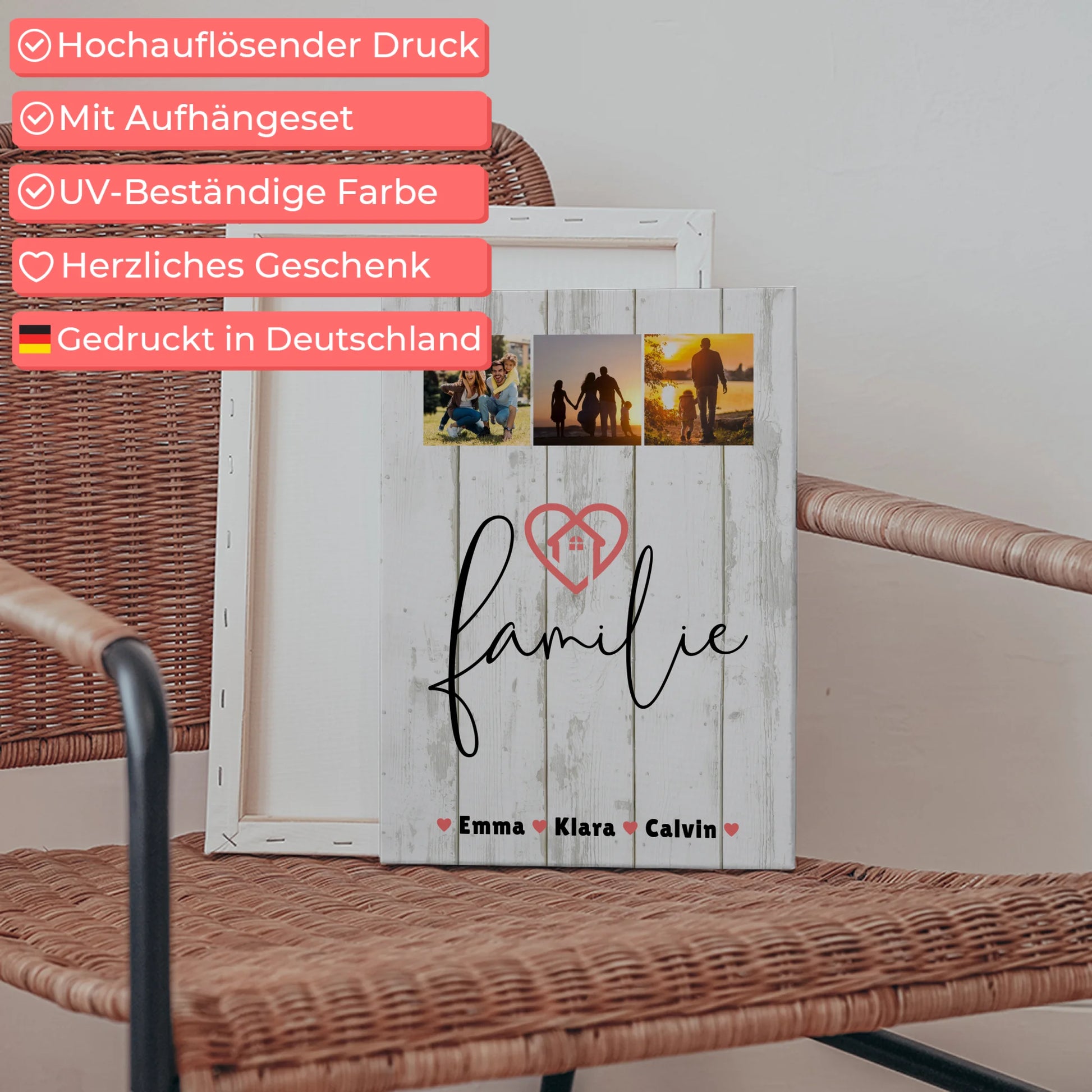 Wandbild Familie Personalisiert mit Familie Fotocollage für dein Zuhause 5