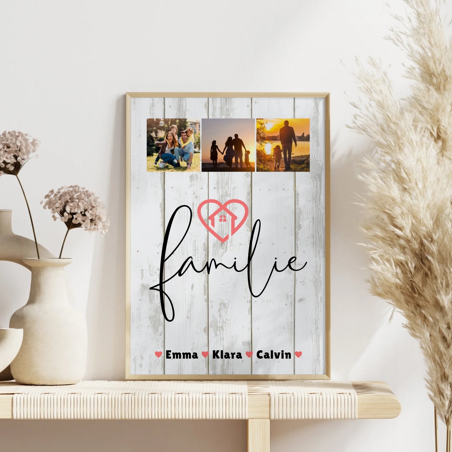 Poster Familie Mit Namen Familie Fotocollage personalisiertes Geschenk für Familie