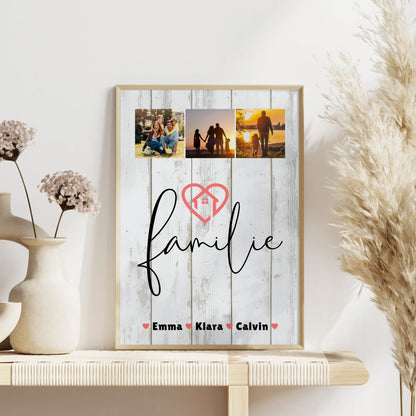 Poster Familie Mit Namen Familie Fotocollage personalisiertes Geschenk für Familie