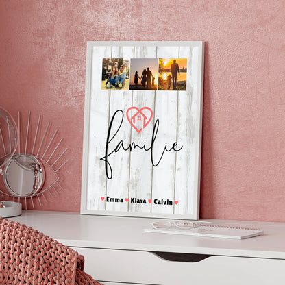 Poster Familie Mit Namen Familie Fotocollage personalisiertes Geschenk für Familie