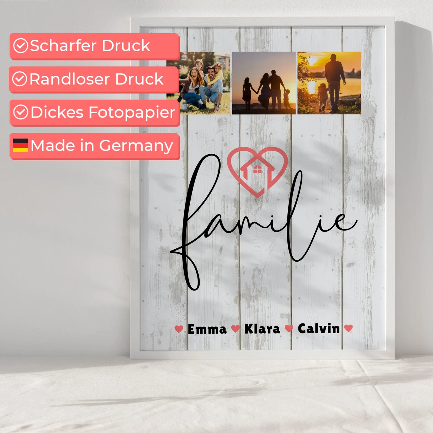 Poster Familie Mit Namen Familie Fotocollage personalisiertes Geschenk für Familie