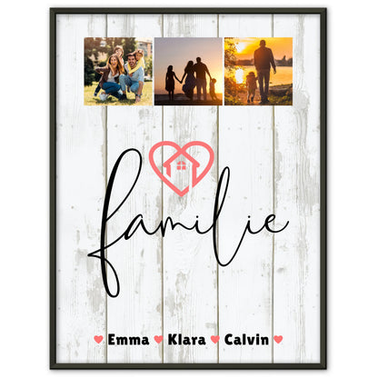 Poster Familie Mit Namen Familie Fotocollage personalisiertes Geschenk für Familie