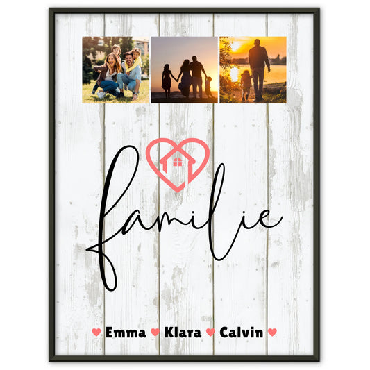 Poster Familie Mit Namen Familie Fotocollage personalisiertes Geschenk für Familie