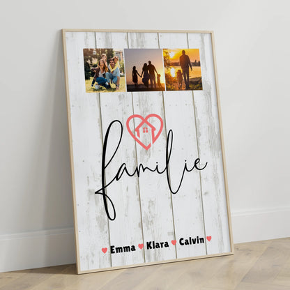 Poster Familie Mit Namen Familie Fotocollage personalisiertes Geschenk für Familie