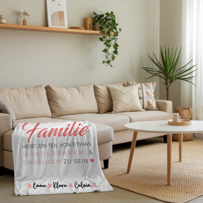 Personalisierte Kuscheldecke Mit Namen Geschenk Fotocollage Familie Familie ist unser kleines Wunder 4
