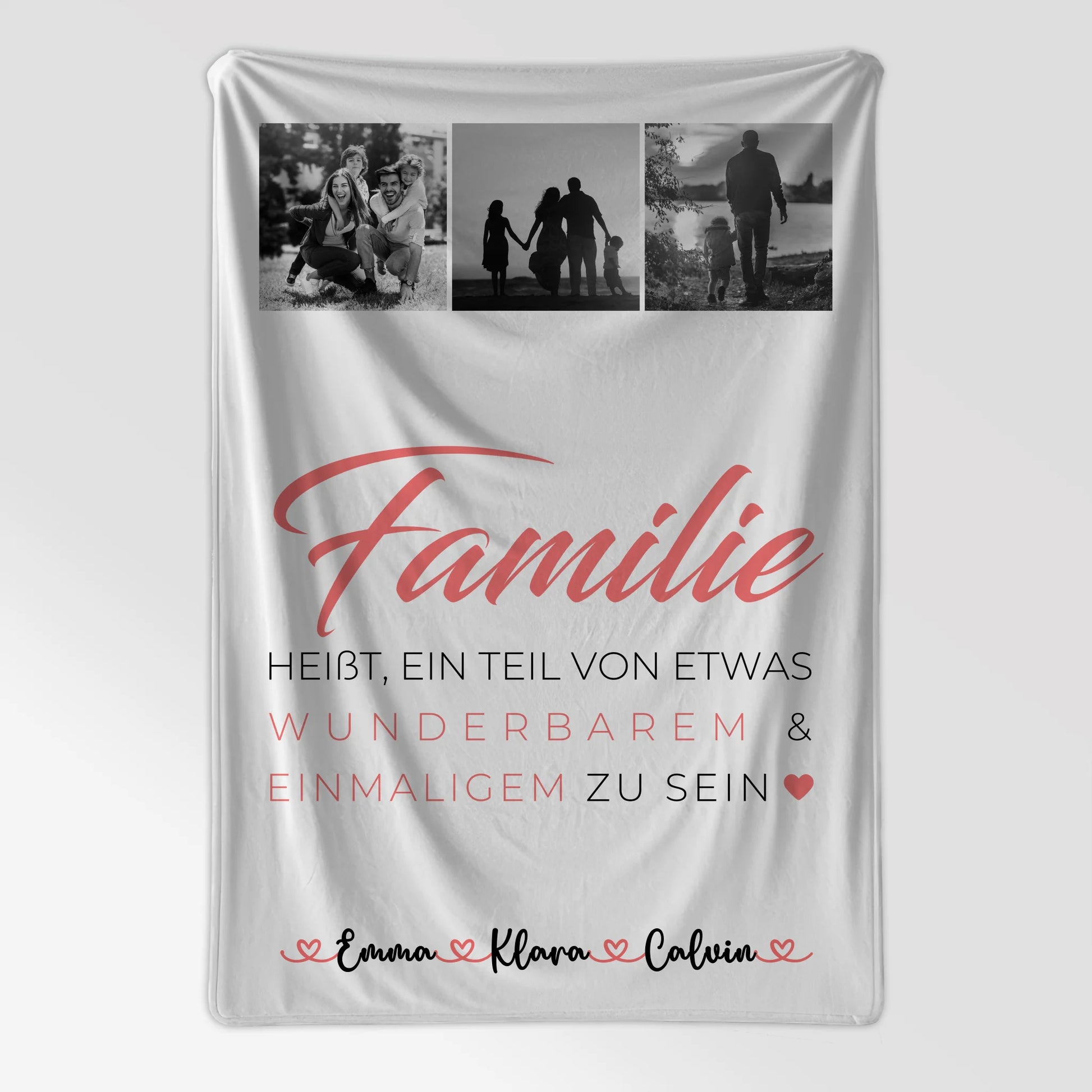 Personalisierte Kuscheldecke Mit Namen Geschenk Fotocollage Familie Familie ist unser kleines Wunder 7