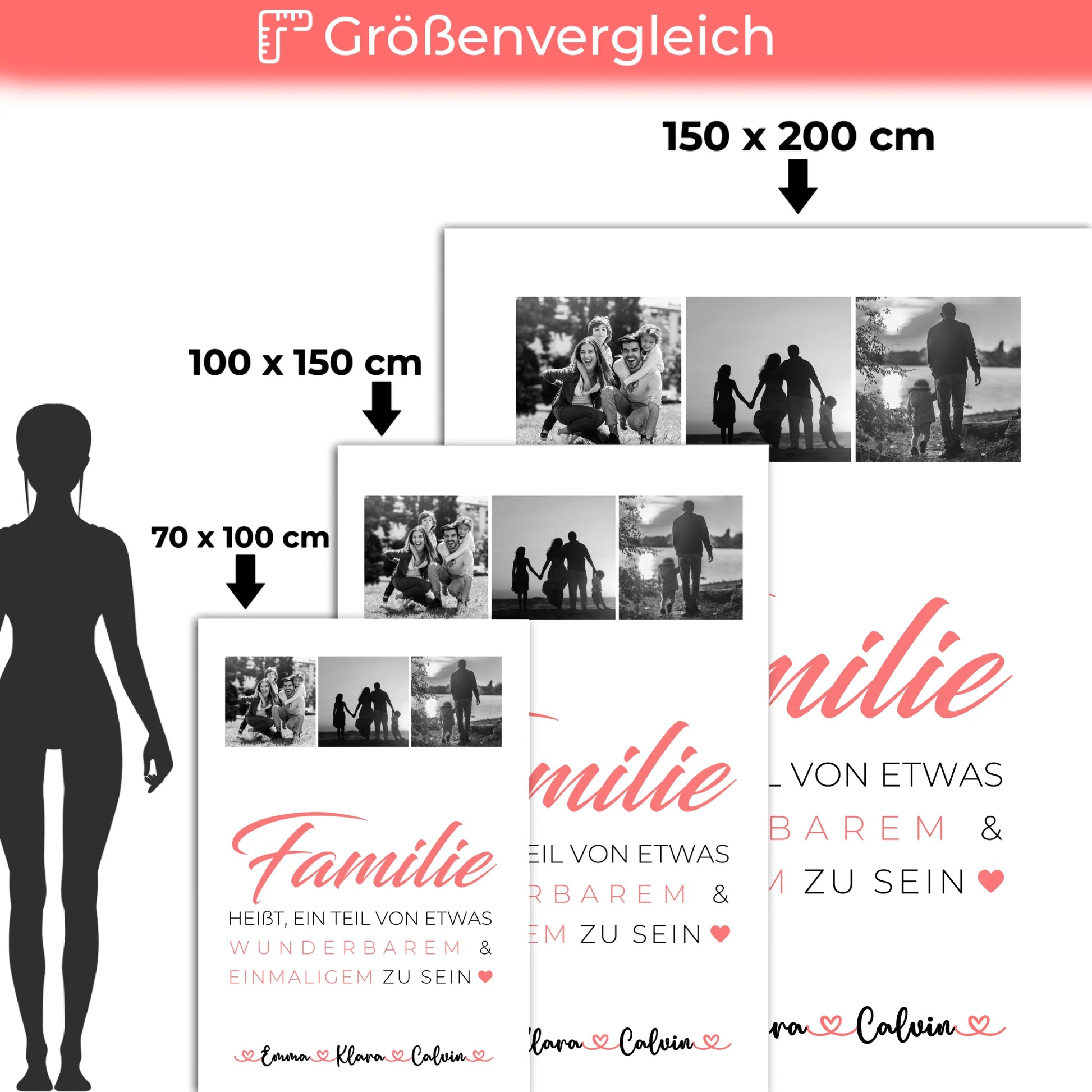 Personalisierte Kuscheldecke Mit Namen Geschenk Fotocollage Familie Familie ist unser kleines Wunder 5