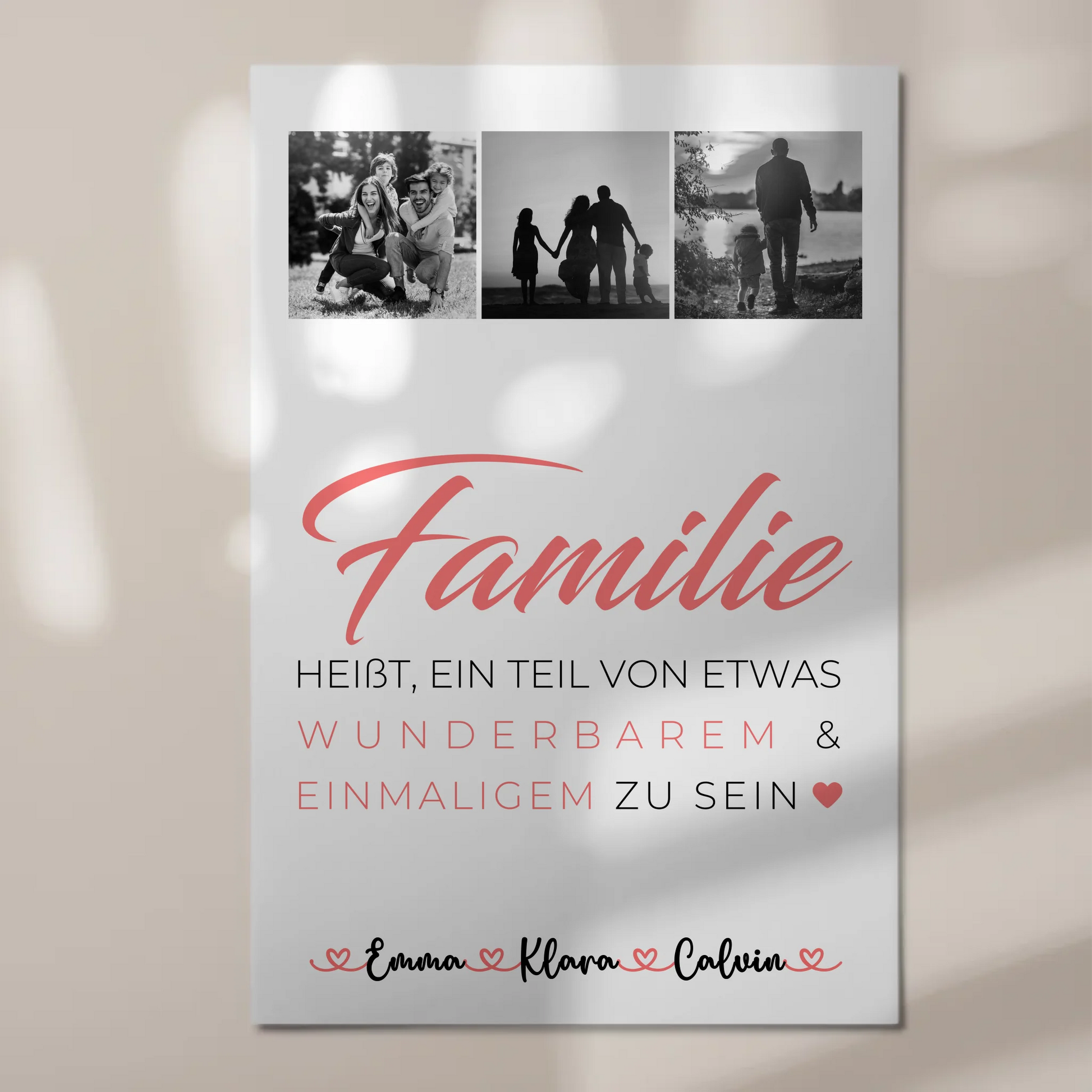 Wandbild Familie Personalisiert Geschenk Fotocollage Familie Familie ist unser kleines Wunder 1