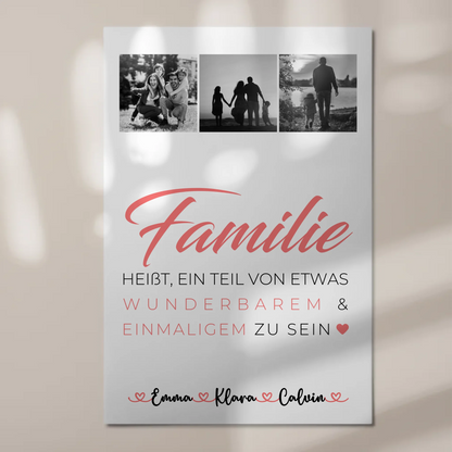 Wandbild Familie Personalisiert Geschenk Fotocollage Familie Familie ist unser kleines Wunder 1
