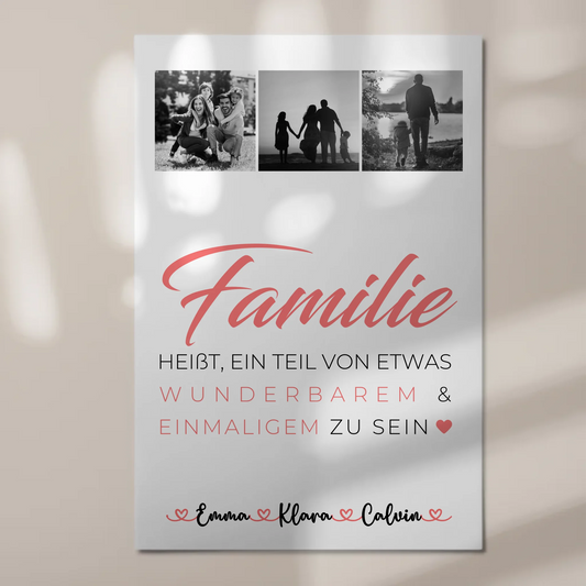 Wandbild Familie Personalisiert Geschenk Fotocollage Familie Familie ist unser kleines Wunder 1