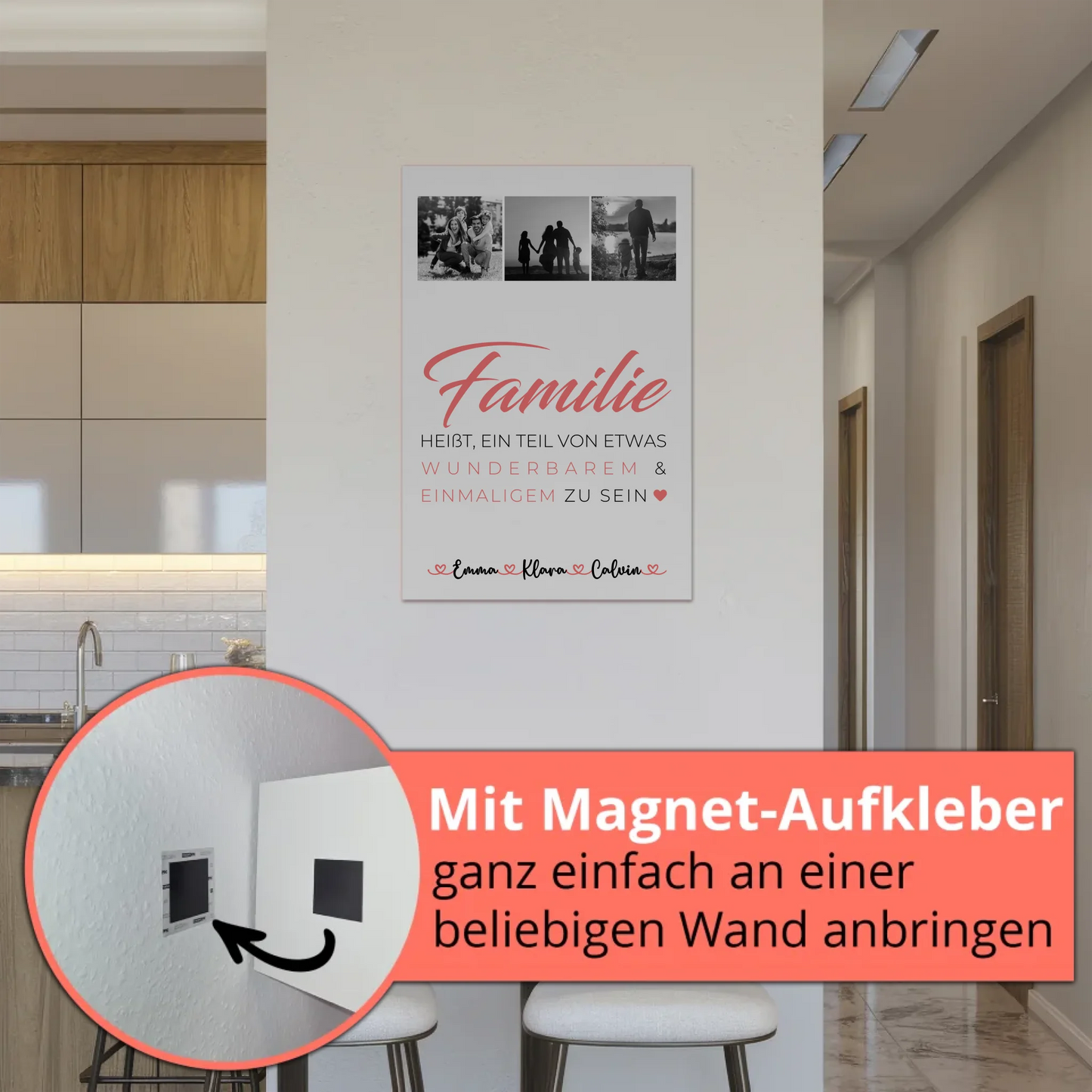 Wandbild Familie Personalisiert Geschenk Fotocollage Familie Familie ist unser kleines Wunder 5