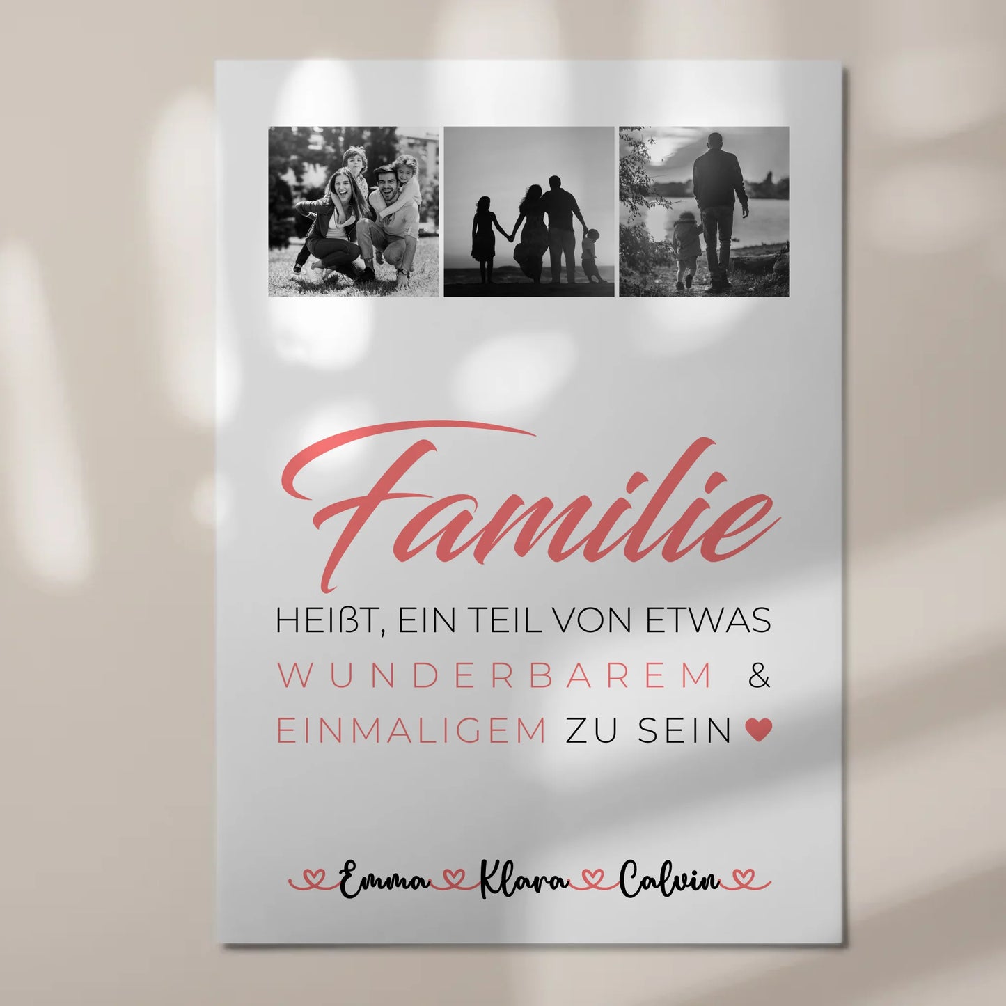 Wandbild Familie Personalisiert Geschenk Fotocollage Familie Familie ist unser kleines Wunder 7