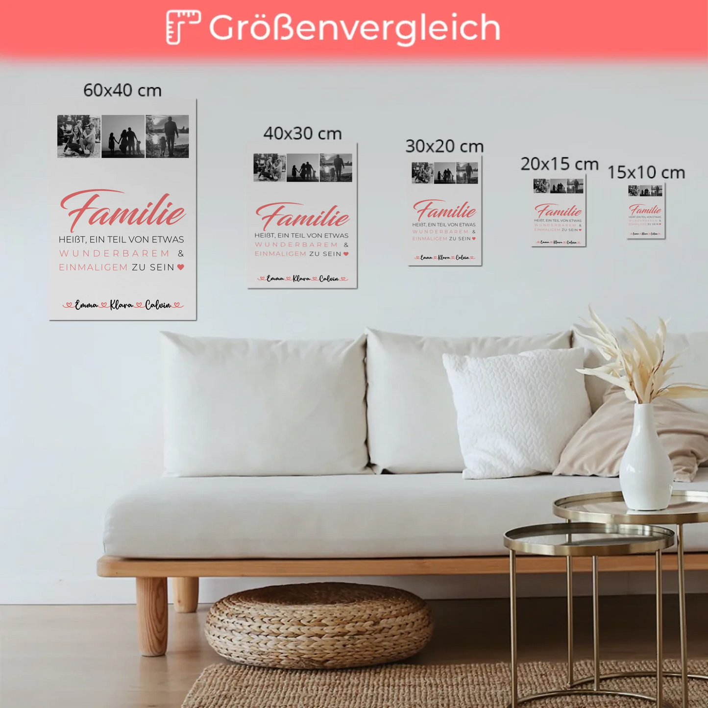 Wandbild Familie Personalisiert Geschenk Fotocollage Familie ist unser kleines Wunder
