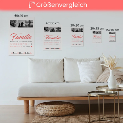 Wandbild Familie Personalisiert Geschenk Fotocollage Familie ist unser kleines Wunder