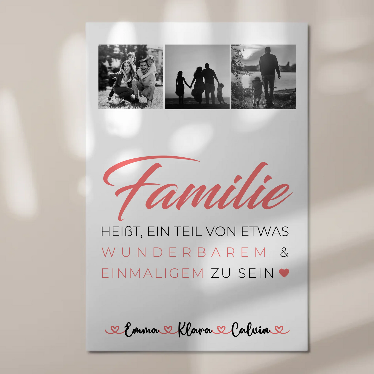 Wandbild Familie Personalisiert Geschenk Fotocollage Familie ist unser kleines Wunder
