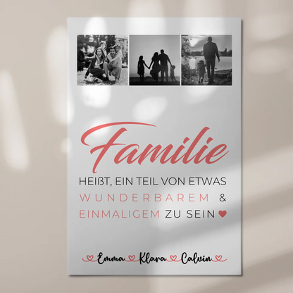 Wandbild Familie Personalisiert Geschenk Fotocollage Familie ist unser kleines Wunder