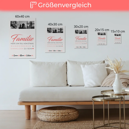 Wandbild Familie Personalisiert Geschenk Fotocollage Familie ist unser kleines Wunder